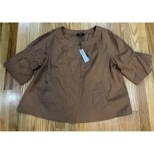 New With Tags Talbots Jackie Fit Brown Shirt Jacket 18W
